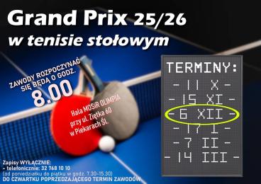 Zmiana terminu III edycji Grand Prix w tenisie stołowym
