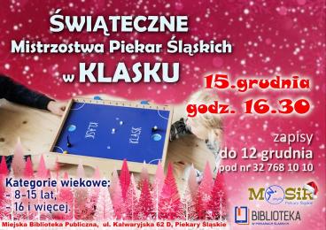 Świąteczne Mistrzostwa Piekar Śląskich w Klasku – zapisz się na zawody!