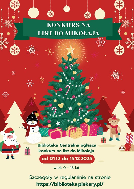 Dwa zimowe konkursy w Piekarach List do Mikoaja i Zaczarowana Choinka  fot MBP Piekary lskie