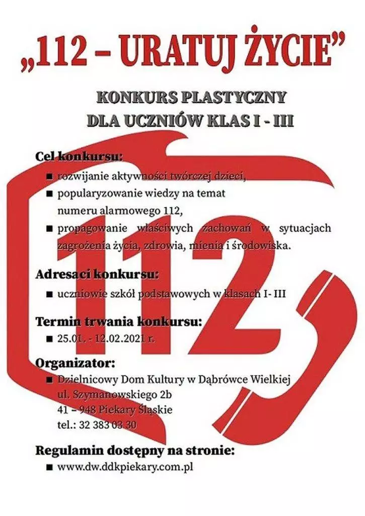 DDK organizuje konkurs plastyczny “112-uratuj &#380;ycie”