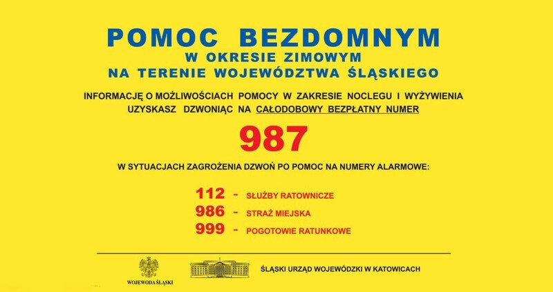Infolinia dla bezdomnych w woj. śląskim – pomoc pod numerem 987