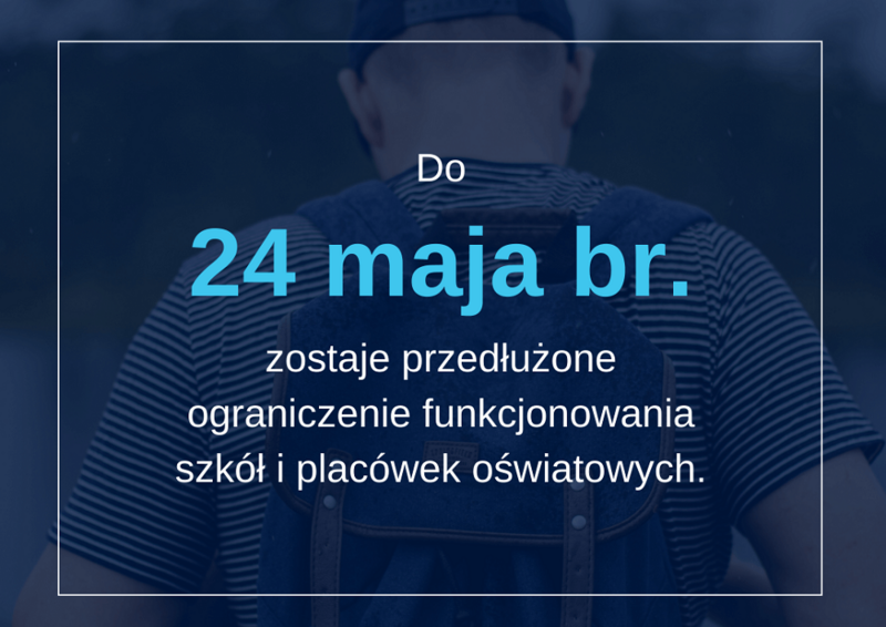 Minister Edukacji Narodowej: zamknięcie szkół przedłużone do 24 maja
