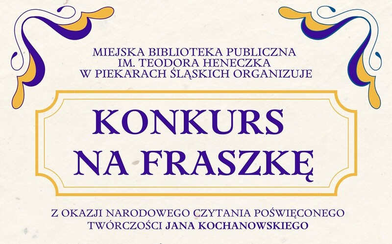 Napisz fraszkę i wygraj! Biblioteka w Piekarach zaprasza do udziału w konkursie