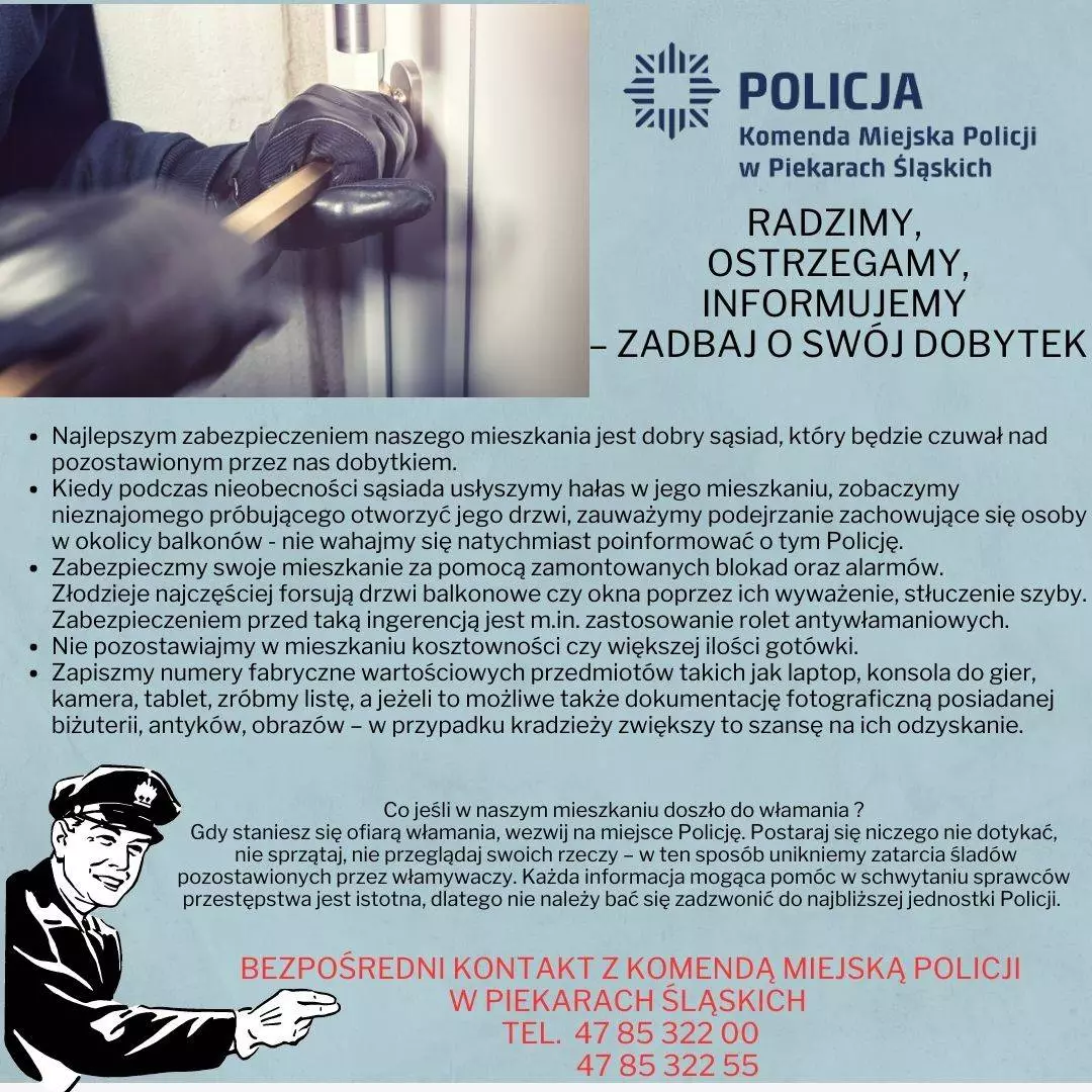 Piekarscy dzielnicowi w walce z włamaniami do mieszkań / fot. KMP Piekary Śląskie