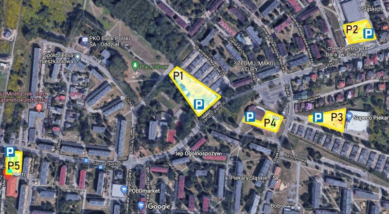 Strefy parkingowe – 2. PKO Piekarski Półmaraton