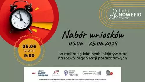 Urząd Miasta organizuje konkurs grantowy Śląskie NOWEFIO 2024-2026. Nabór do 28 czerwca
