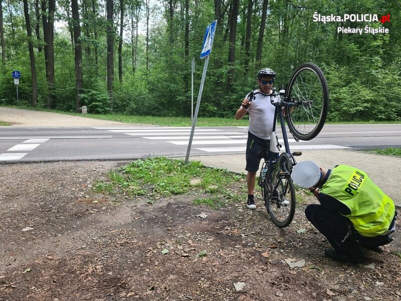 W Piekarach Śląskich trwają działania "Bezpieczny cyklista" [FILMY]